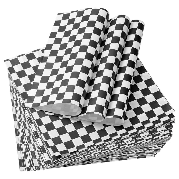 Uxcell 100 Pcs Hojas de Papel encerado para Alimentos, Hojas de Papel para Envolver de 8.7 x 8.7 Pulgadas, Negro