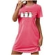 thumbnail image 1 of Camisón corto de talla grande para mujer, camisón de manga corta con estampado de pecho a la moda, camisón para mujer, 1 of 3