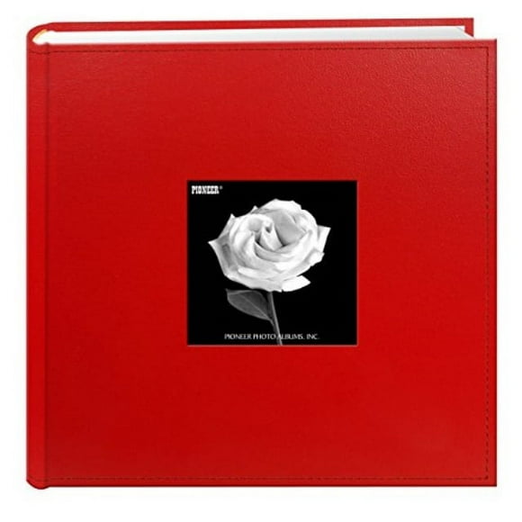 Pioneer Photo Albums 200-Pocket Sewn Leatherette Frame Cover Photo Album, 4 by 6-Inch, Red