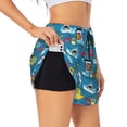 thumbnail image 3 of Lsque Transportations With Animals Printed Women's Running Shorts with Liner Pockets,Elastic Quick Dry Workout Athletic Gym Yoga Shorts,Womens High Waist Shorts-Small, 3 of 9