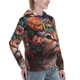 thumbnail image 6 of Lsque Flower Crown Cat Pattern Casual Women's Hoodie,Hooded Sweatshirt with Kangaroo Pocket,Pullover Hoodie with Eye-catching Drawstrings-Medium, 6 of 7