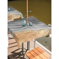 thumbnail image 2 of Outdoor Table Cloth with Umbrella Hole and Zipper, Grey Ombre Coastal Waterproof Square Tablecloth 60"x60", Summer Nautical Beach Ocean Seaside Washable Table Cover for Outside Party Patio Picnic, 2 of 8