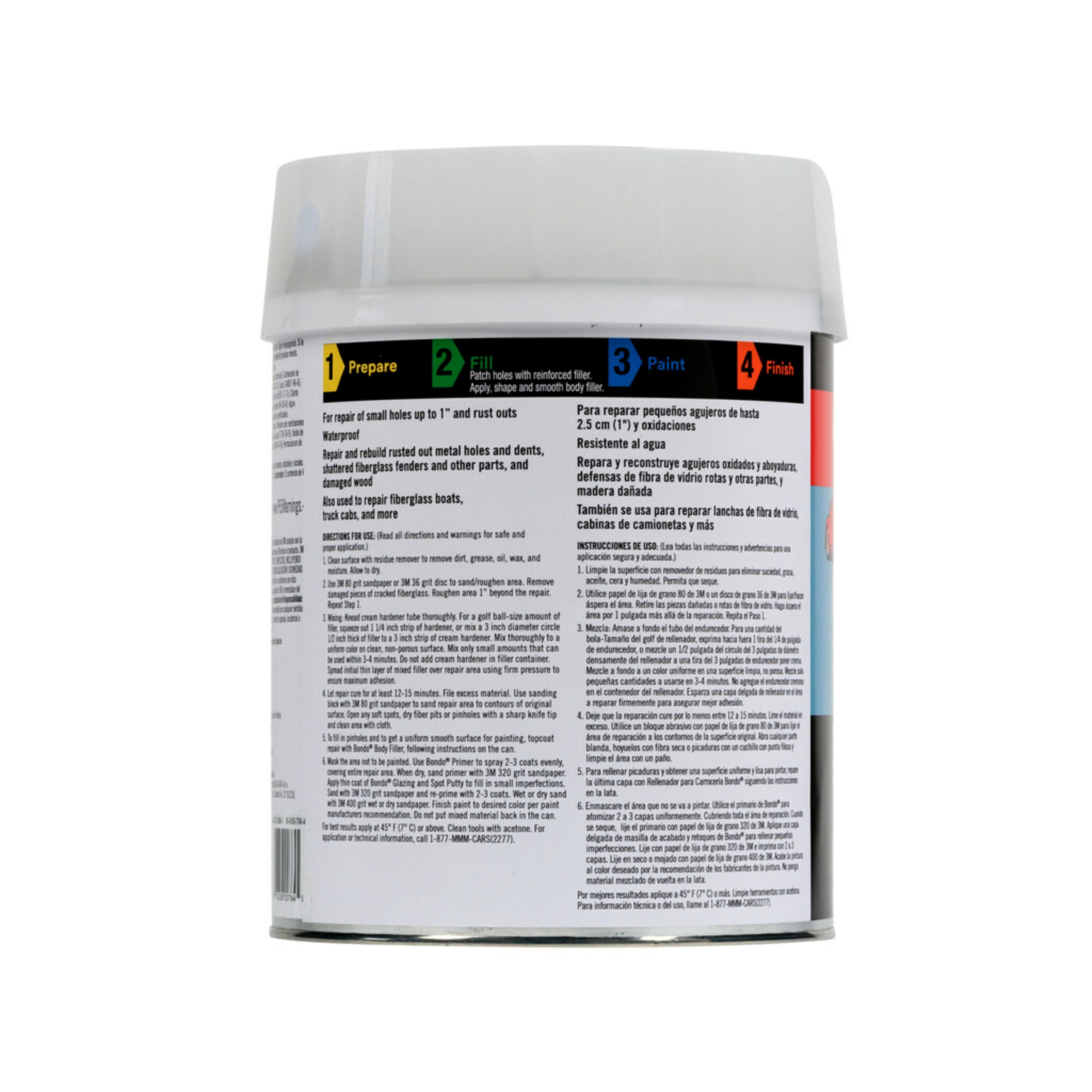 Bondo Hair Long Strand Fiberglass Reinforced Filler, 00764, Gallon (8lbs, 2oz) 2/case