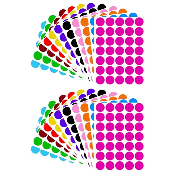 KAKOWELY 420 Pcs Étiquettes de Codage Couleur Autocollants Ronds Colorés Points Ronds pour Scellement, 8.27"X5.83"X0.04 Pouces