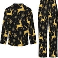 thumbnail image 6 of Top-kevin Womens Pajamas Set Stars Leaves Pattern Soft Long Sleeve Sleepwear Button Down Sets, 6 of 12