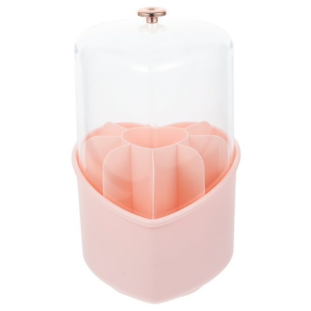Porta brochas de maquillaje con forma de corazón y tapa, organizador de escritorio para oficina