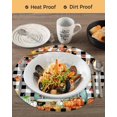 thumbnail image 3 of 15 Inch Round Placemats Set of 6, Thanksgiving Non Slip Heat Insulation PP Table Mats, Maple Leaf Pumpkin Black White Plaid Washable Place Mats for Kitchen Dining Party Table Decor, 3 of 7