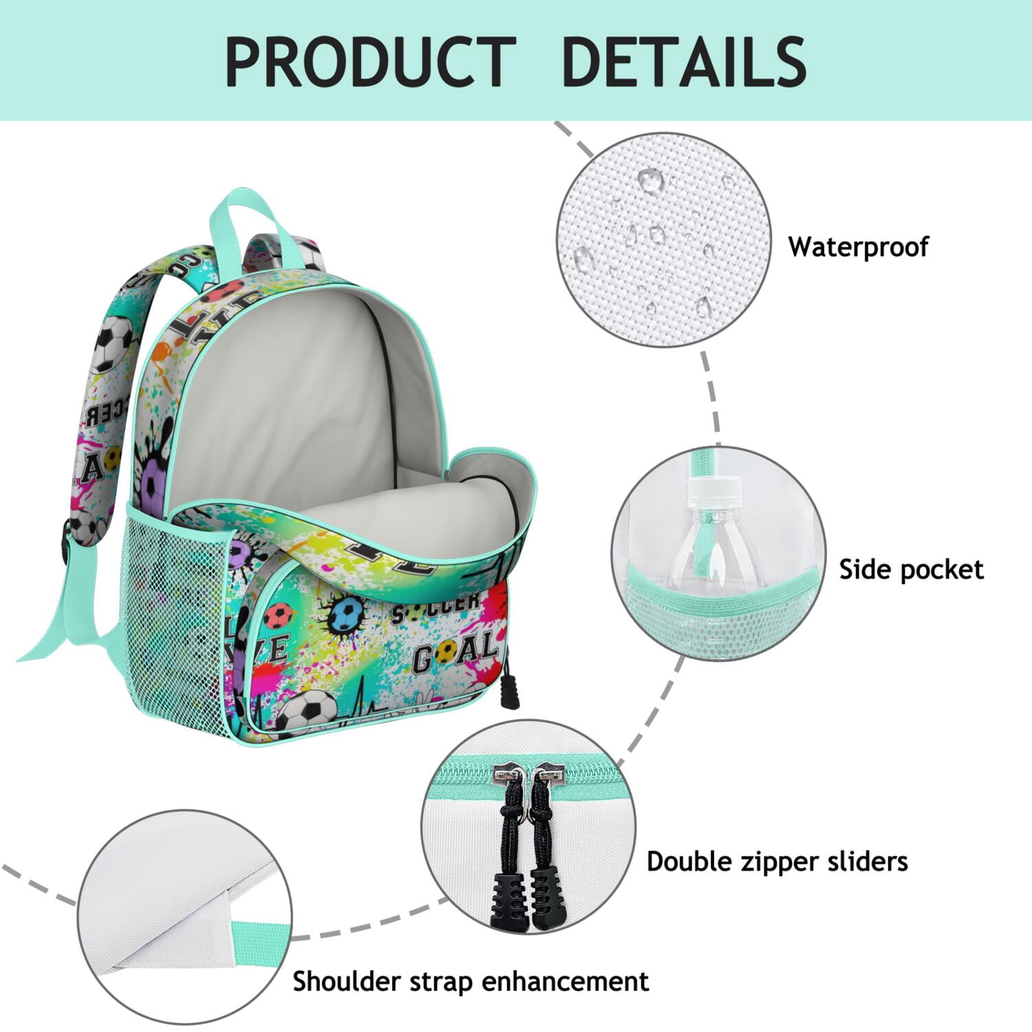 Ergonomic Backpack for Boys - Waterproof, Adjustable with Sports Design for Baseball, Soccer, and Tennis