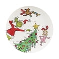 thumbnail image 1 of Grinch 10-inch Green Melamine Plate with Christmas Tree and Characters, 1 of 3