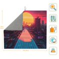 thumbnail image 2 of Dish Drying Mat, Neon Sunset Cyberpunk Cityscape Highly Absorbent Drying Matt Kitchen Counter, Dish Mat Drying Pad Dishes Drainer Mats for Kitchen Counter or Sink, 16 x 18 inch, 2 of 6