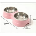 thumbnail image 3 of Double Cat Dog Bowl,Pets Water & Food Bowl Set for Small Medium Dogs Cats,Pet Supplies,Dog Double Bowl Puppy Food Feeder Stainless Steel Pet Drinking Dish,Light Blue,9.84x5.31x1.97In, 3 of 7