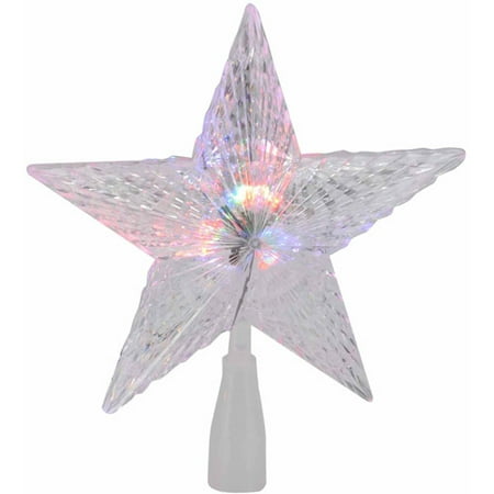 holiday time crystal led star tree topper walmart com christmas lights that change color to music