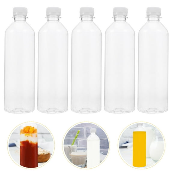 Soimiss 10 Pcs Transparent Plastic Empty Bottles for Storage PET Material Convenient Drink Bottles 500ML
