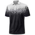 thumbnail image 3 of Men's Polo Shirts Short Sleeve Comfort Fit Printed Top Casual Outdoor Activities Spring Summer Golf Shirts A Black L, 3 of 4