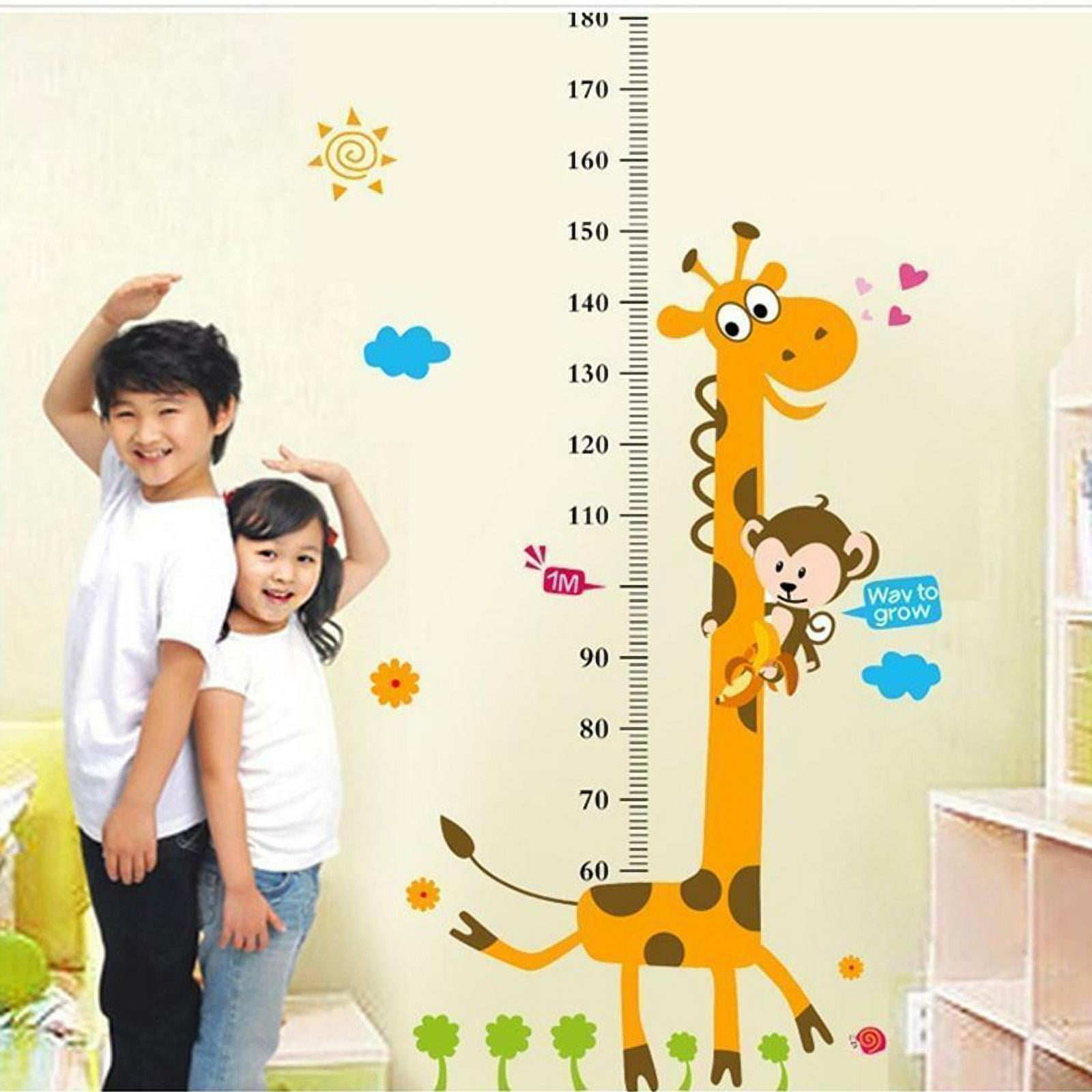 Cute Toddler Baby Unicorn Custom Measuring Height Growth Chart+8 Wall Stickers 
