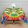 thumbnail image 3 of Colorful Rainbow Tie Dye Spiral Pattern Square Tablecloth,Waterproof Square Table Cover,Wipeable Spillproof Washable Table Cover for Home Kitchen Party Decor 42"X42"(107x107cm), 3 of 6