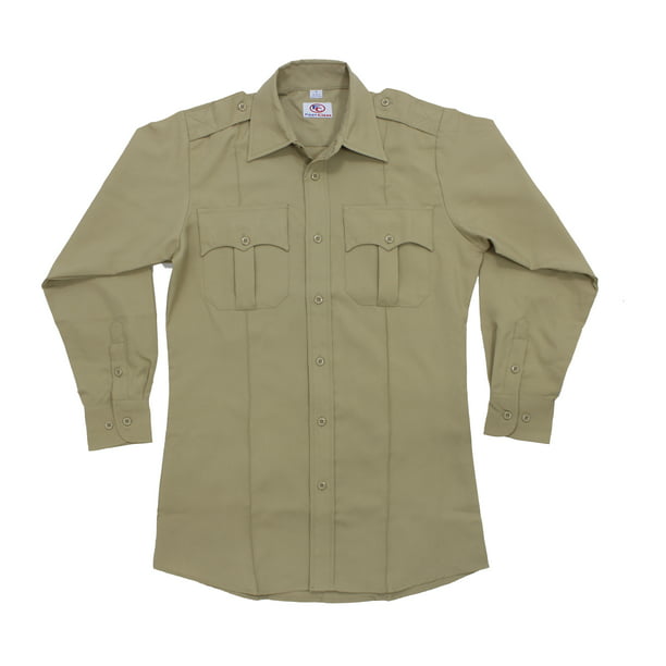First Class 100% Polyester Long Sleeve Uniform Shirt - Tan - 4XL ...