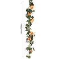 thumbnail image 3 of Enredadera artificial de peonía con hojas de eucalipto de 180 cm. Planta verde artificial realista con flores naranjas para la mesa del comedor, la boda y la decoración otoñal. Resistente a los rayos, 3 of 7