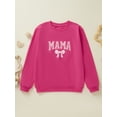thumbnail image 5 of Mommy and Me Matching Outfits Letter Print Long Sleeve Crewneck Sweatshirt Pullover Tops, 5 of 10