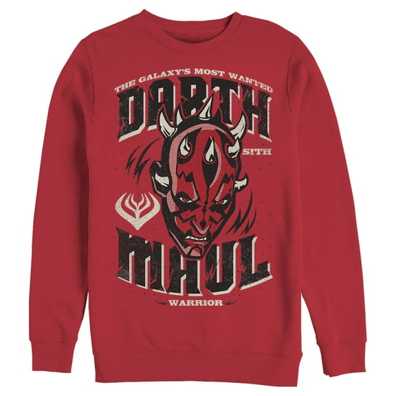 Men's Star Wars: The Clone Wars Darth Maul The Galaxy's Most Wanted Sweatshirt Red Small
