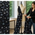 thumbnail image 5 of Soimoi Black Cotton Cambric Fabric Snow Flakes & Star Print Fabric by the Yard 42 Inch Wide, 5 of 7