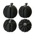thumbnail image 4 of Rattan Style Resin Pumpkin Decor – Distressed Artificial Craft Ornament for Halloween, Thanksgiving, and Autumn Home Display (Black), 4 of 8