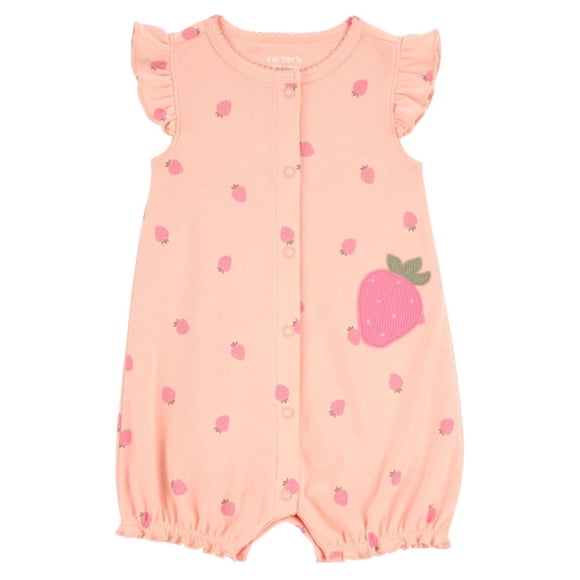 Romper Child of Mine para 1 Pieza con Estampado de Fresas Rosa Talla 18M Meses