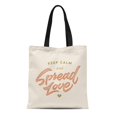 thumbnail image 1 of SIDONKU Canvas Tote Bag Keep Calm and Spread Love Vintage Motivational Brush Script Durable Reusable Shopping Shoulder Grocery Bag, 1 of 1