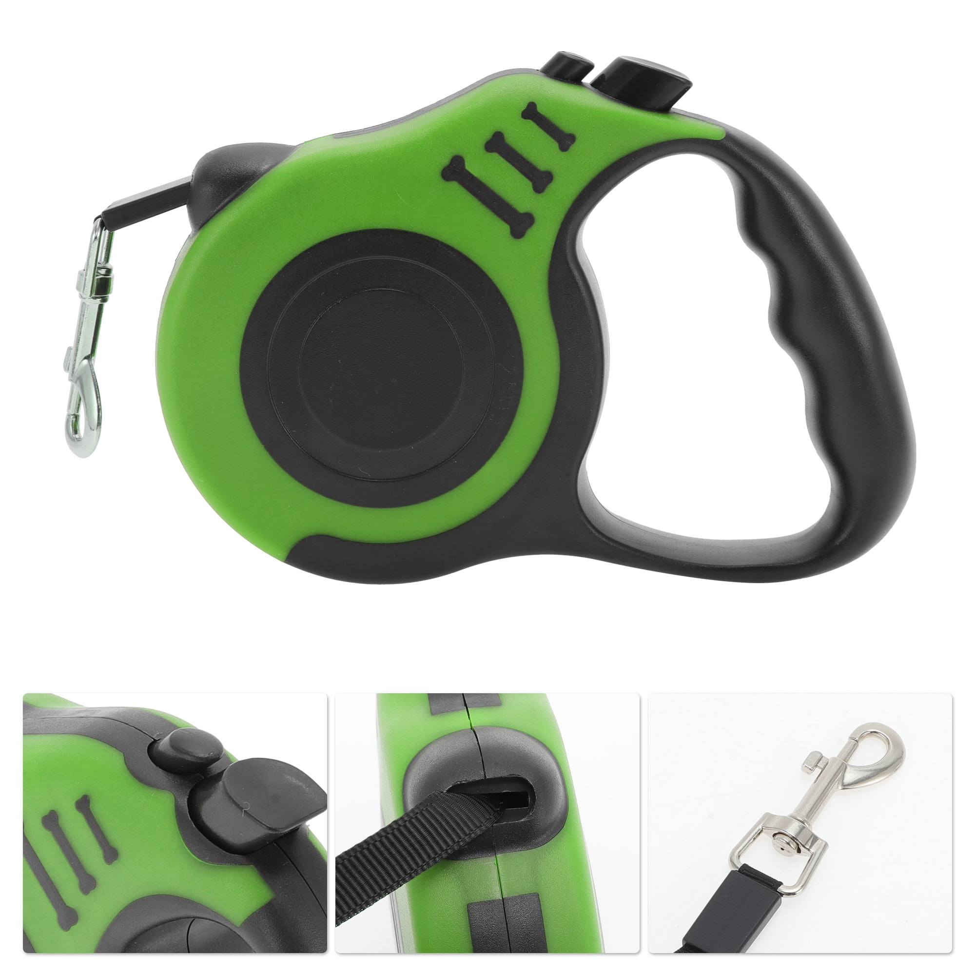 Unique Bargains Retractable Pet Leash Ergonomic Dog Leash with Handle Green 196.85"