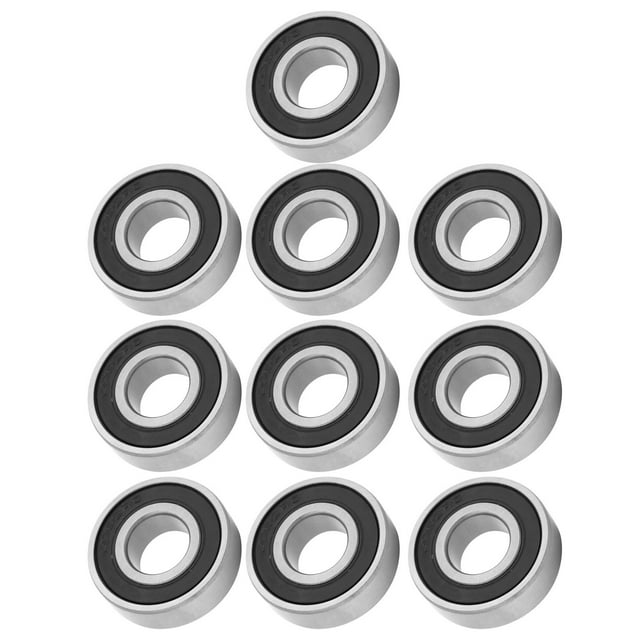 10Pcs 6202-RS 15mm Black Bearing Steel Deep Groove Ball Bearing