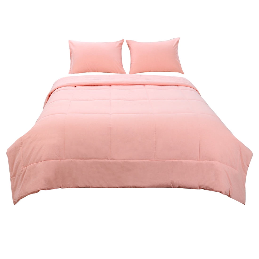 Queen All Season 100 Washed Cotton Quilted Comforter Set W 2