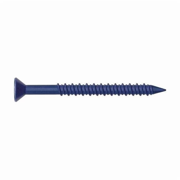 Conset Concrete Screw, 1/4" Dia., Flat, 2 1/4 in L, Steel Blue Ruspert, 25 PK