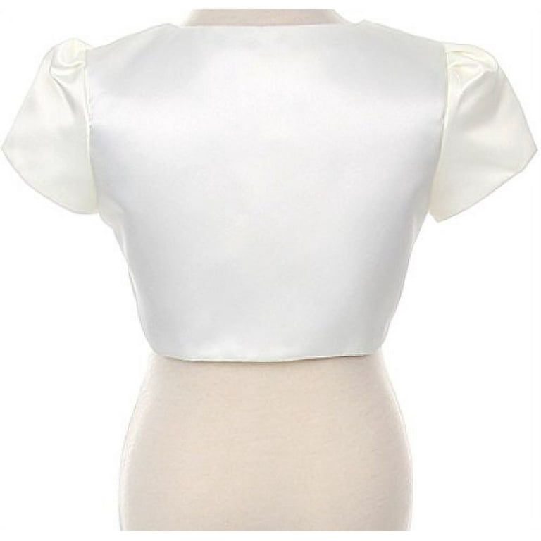 Cream satin bolero jacket 2025