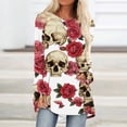 thumbnail image 4 of Hvogkswy Halloween Shirts for Women Long Sleeve Crewneck Printed Tee Holiday Graphic Tops for 2026, 4 of 4
