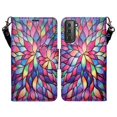thumbnail image 2 of Case For Galaxy S21 Plus/S21+ Leather Flip Pouch Wallet Case Cover Folio [Kickstand] for Girls Women Phone Cases For Galaxy S21 Plus/S21+ Case -- Rainbow Flower, 2 of 6