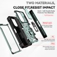 thumbnail image 5 of Phone Case for Samsung Z Fold 6 Case with Ring Holder Camera Lens Protector Slide Cover Black Shockproof Samsung Galaxy Z Fold 6 Case Rugged Heavy Duty with Pen Slot (Dark Green), 5 of 16