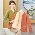 thumbnail image 6 of Women's Plus Size Quilted Jacket Small Stand Collar Striped Coat Corduroy Jacket Thickened Coat Jacket Oversized Puffer Coat(Orange 3XL), 6 of 7