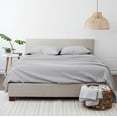 thumbnail image 3 of Noble Linens 4 Piece Pattern Microfiber Bed Sheets Set, Light Gray My Heart, Queen, 3 of 10