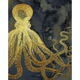 thumbnail image 2 of Zalewski, Christine 12x14 Gold Ornate Wood Framed with Double Matting Museum Art Print Titled - Octopus Ink Gold And Blue I, 2 of 4