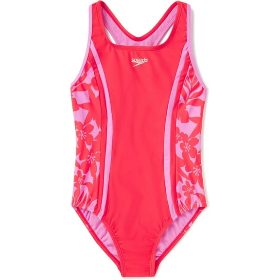 Speedo Girl's Printed Spliced Racerback