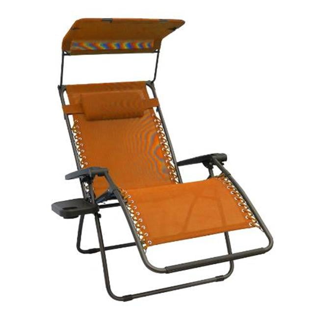 Bliss Hammocks GFC-439WTC Wide Gravity Free Recliner with Canopy Shade - Terracotta - Walmart.com