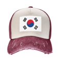 thumbnail image 2 of Korean Flag Baseball Cap Distressed Adjustable Vintage Cotton Denim Hat for Women Men, 2 of 7