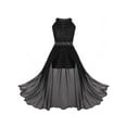 thumbnail image 3 of CHICTRY Girls Floral Lace Rhinestone Maxi Romper Dress for Birthday Wedding Party Black 6, 3 of 7