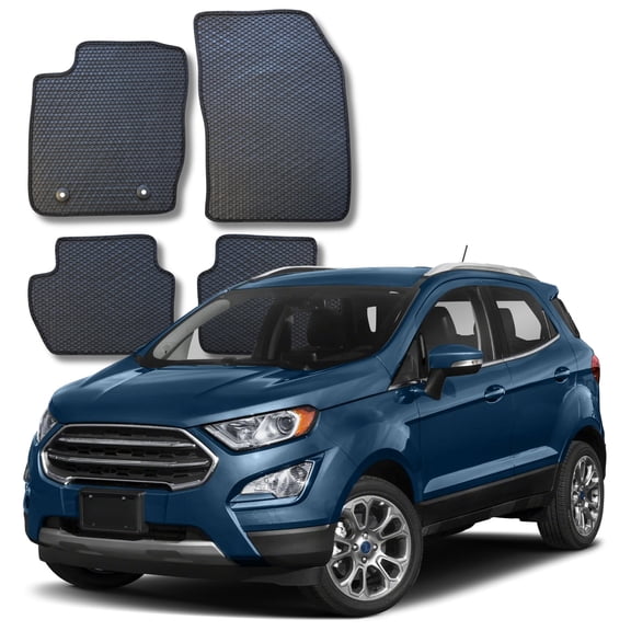 All Weather Honeycomb Floor Mats for 2018 to 2022 Ford EcoSport, Front and Rear