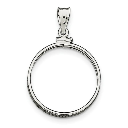 Sterling Silver 26.4 x 1.8mm Susan B. Anthony Plain Coin Bezel Pendant