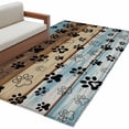 thumbnail image 2 of 3'x5' Area Rugs, Cute Dog Claws Indoor Outdoor Area Rug for Living Room Bedroom, Farmhouse Blue Wooden Puppy Pawprints Washable Bathroom Rugs Kitchen Floor Carpet Mats Home Decor Aesthetic, 2 of 8