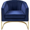 thumbnail image 3 of Maklaine Contemporary 18.5"H Velvet Accent Chair in Navy and Gold, 3 of 10