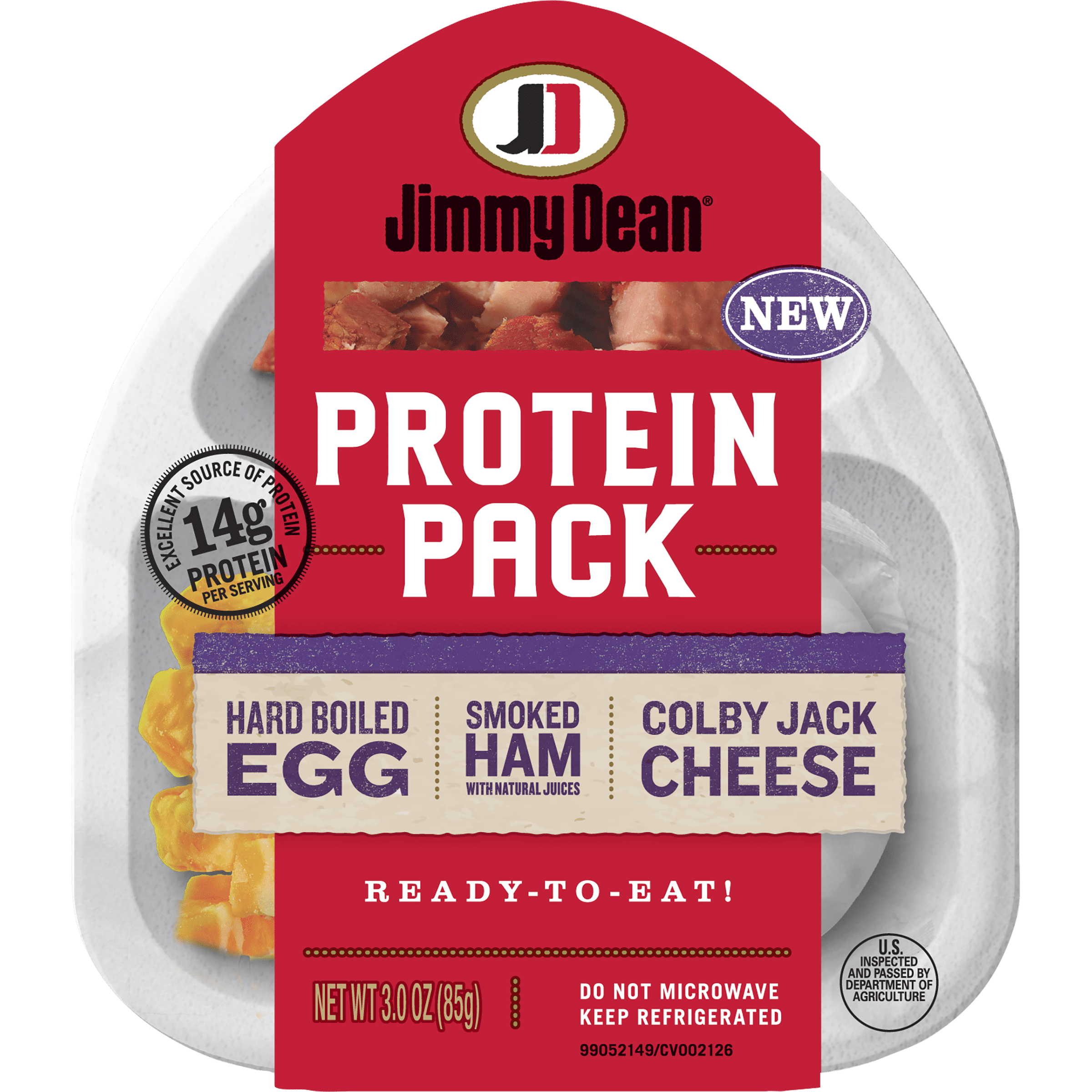 Jimmy Dean Hardboiled Egg, Ham Steak and Colby Jack Cheese Protein Pack