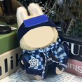 thumbnail image 3 of Doll Clothes For 17Cm Sitting Party Plushies, Random Dark Blue Checkered Outfit With Hoodie, Overalls, And Accessories, Ideal For Collectors, ’ Play, Doll Display, 3 of 4