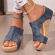 thumbnail image 3 of Sandalias Cuña Ortopédicas Verano para Viajes Al Aire Libre (11) Azul, 3 of 6